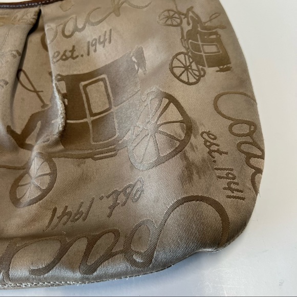 Coach signature canvas ,leather ,horse carriage, shoulder ,F14480 - Picture 6 of 17